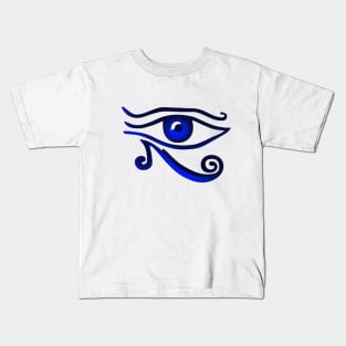 Eye of Horus Royal Blue Shadow Silhouette Anime Style Collection No. 225 Kids T-Shirt